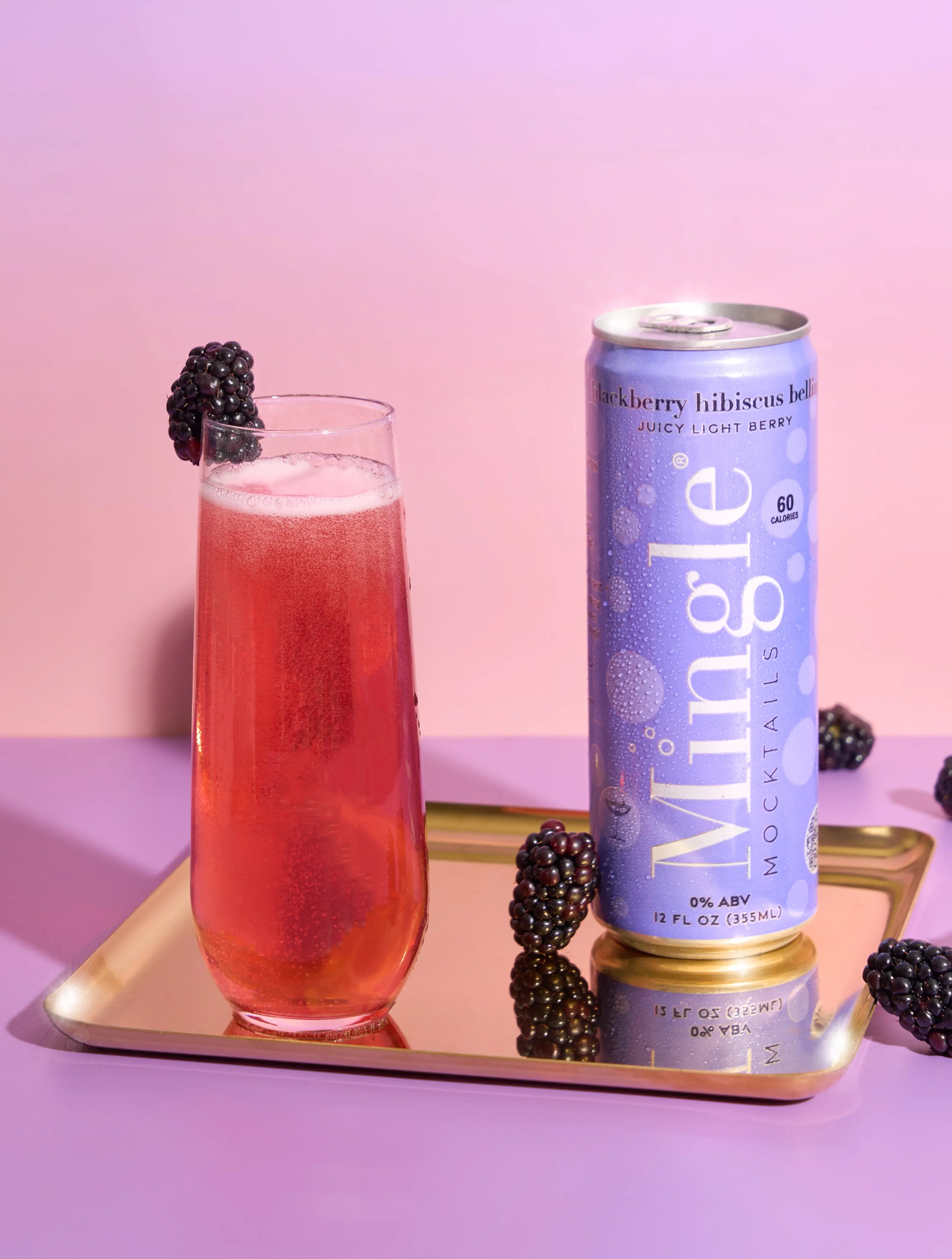 Blackberry Hibiscus Bellini Mocktail