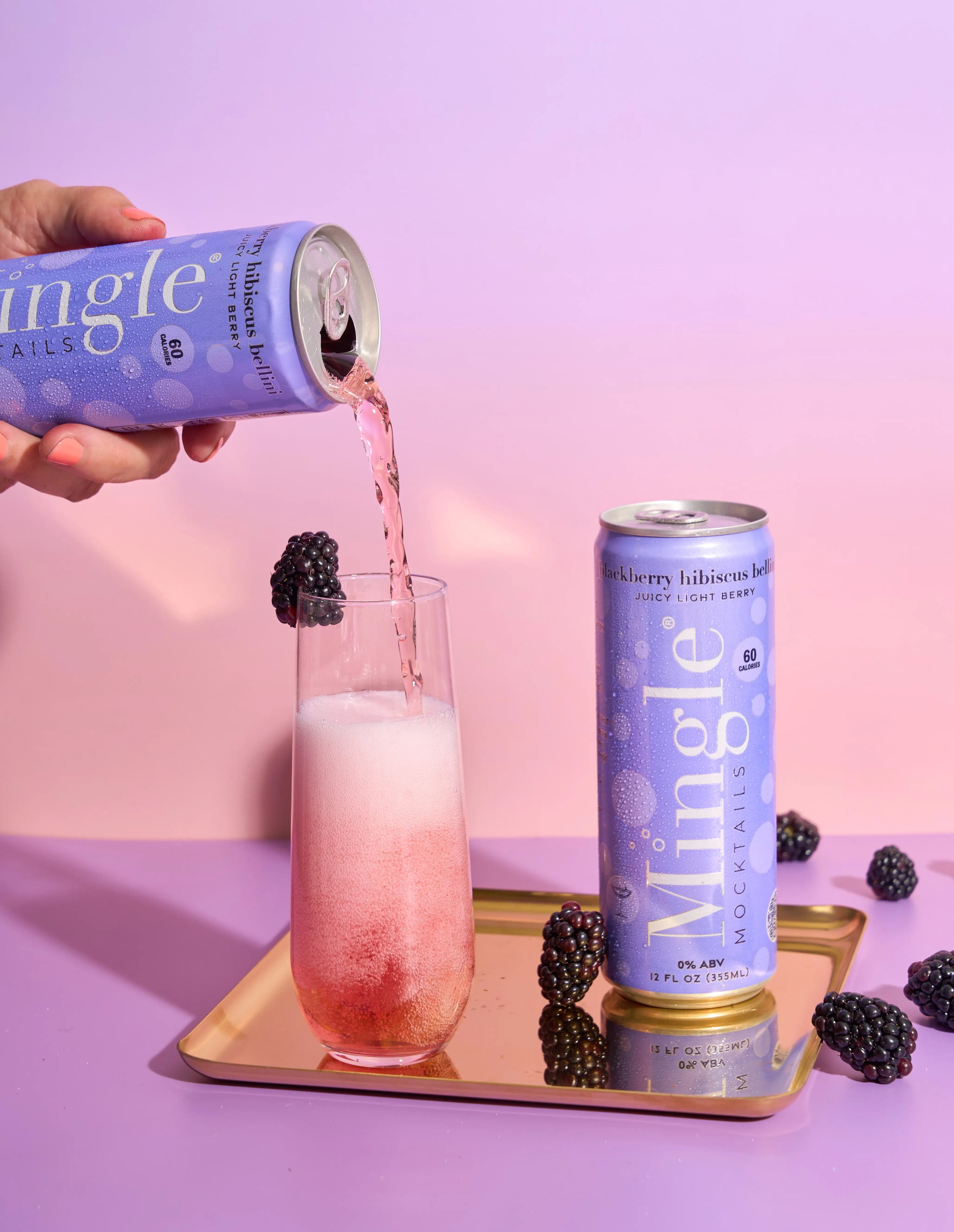 Blackberry Hibiscus Bellini Mocktail