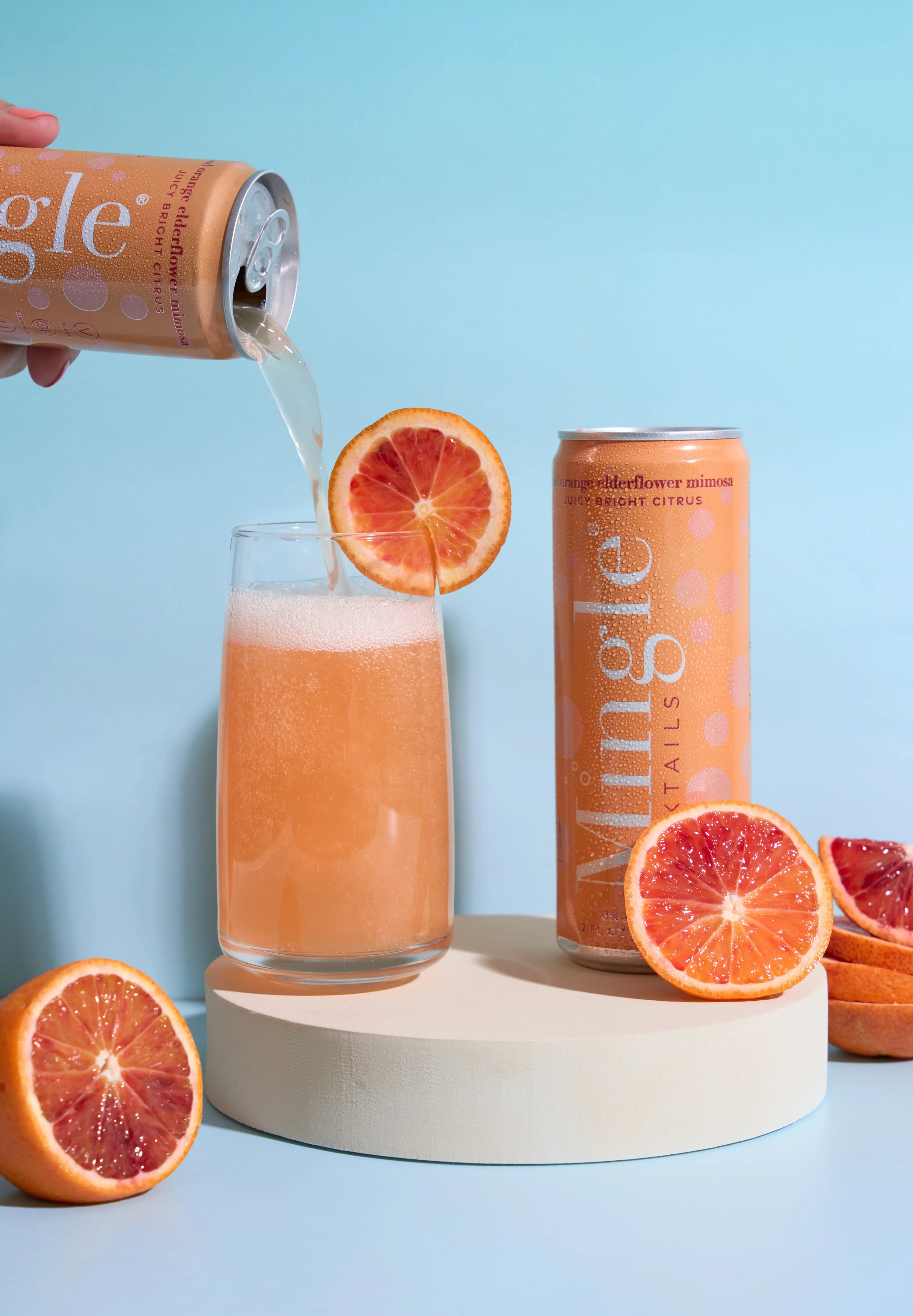 Blood Orange Elderflower Mimosa Mocktail