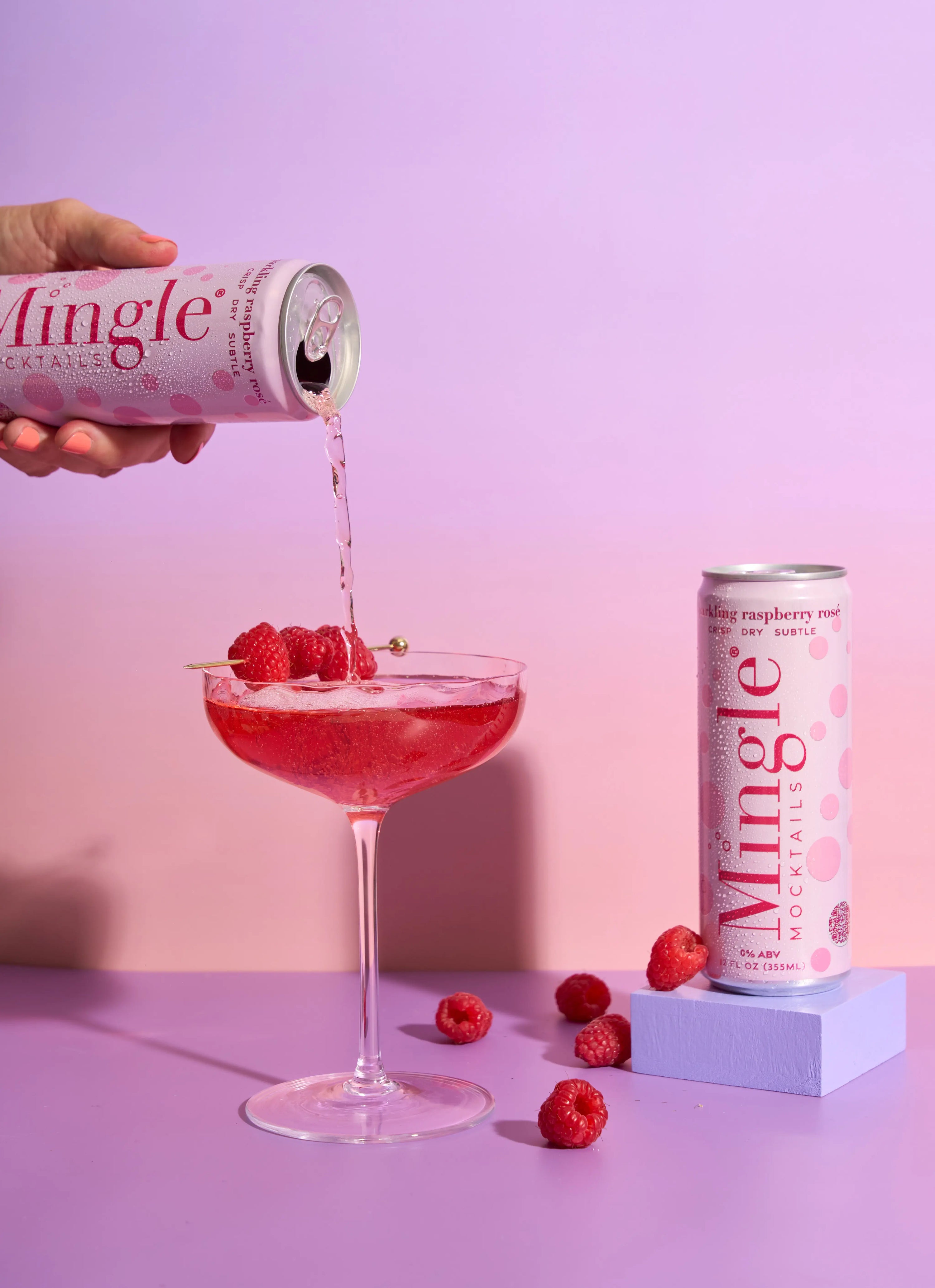 Sparkling Raspberry Rosé Mocktail