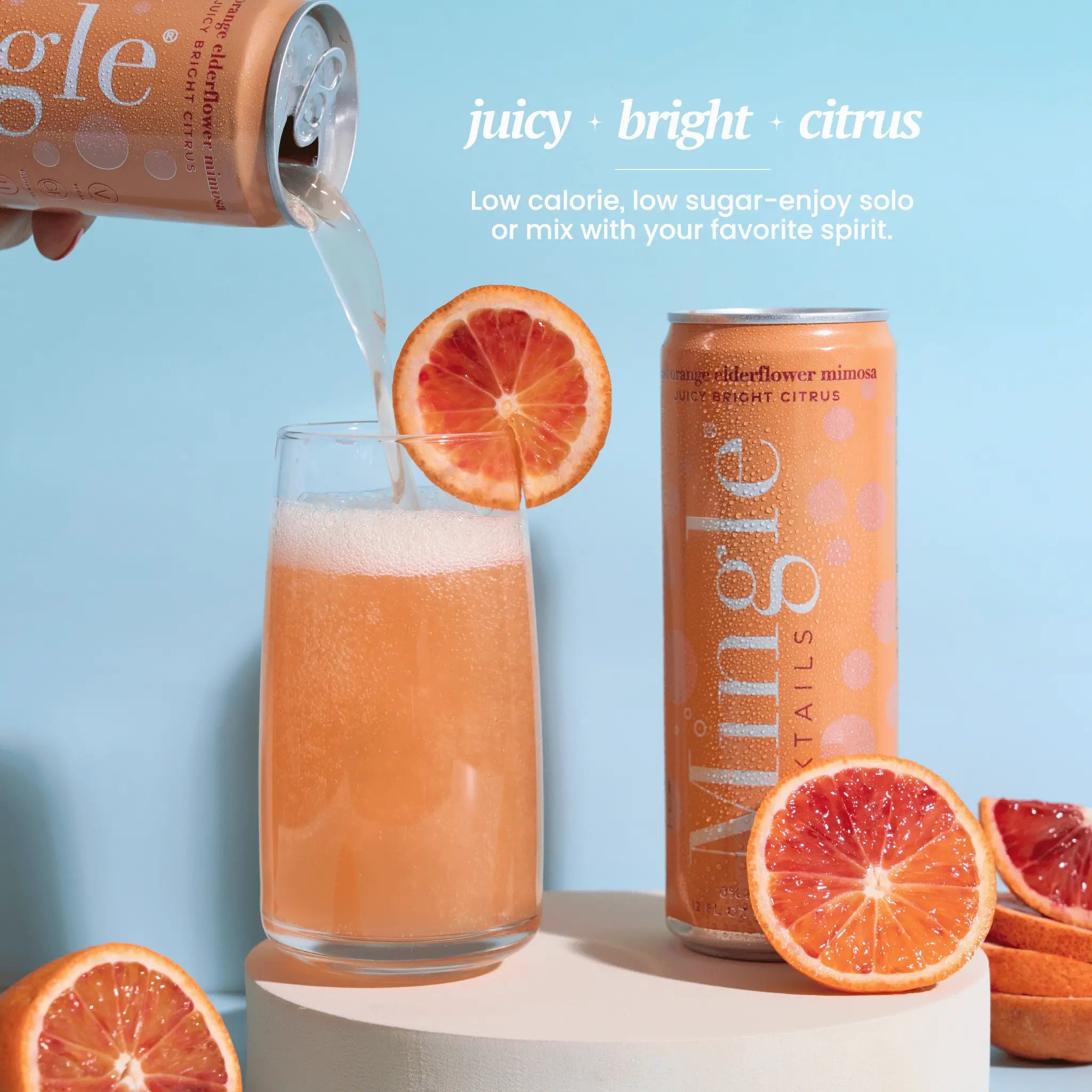 Blood Orange Elderflower Mimosa Mocktail