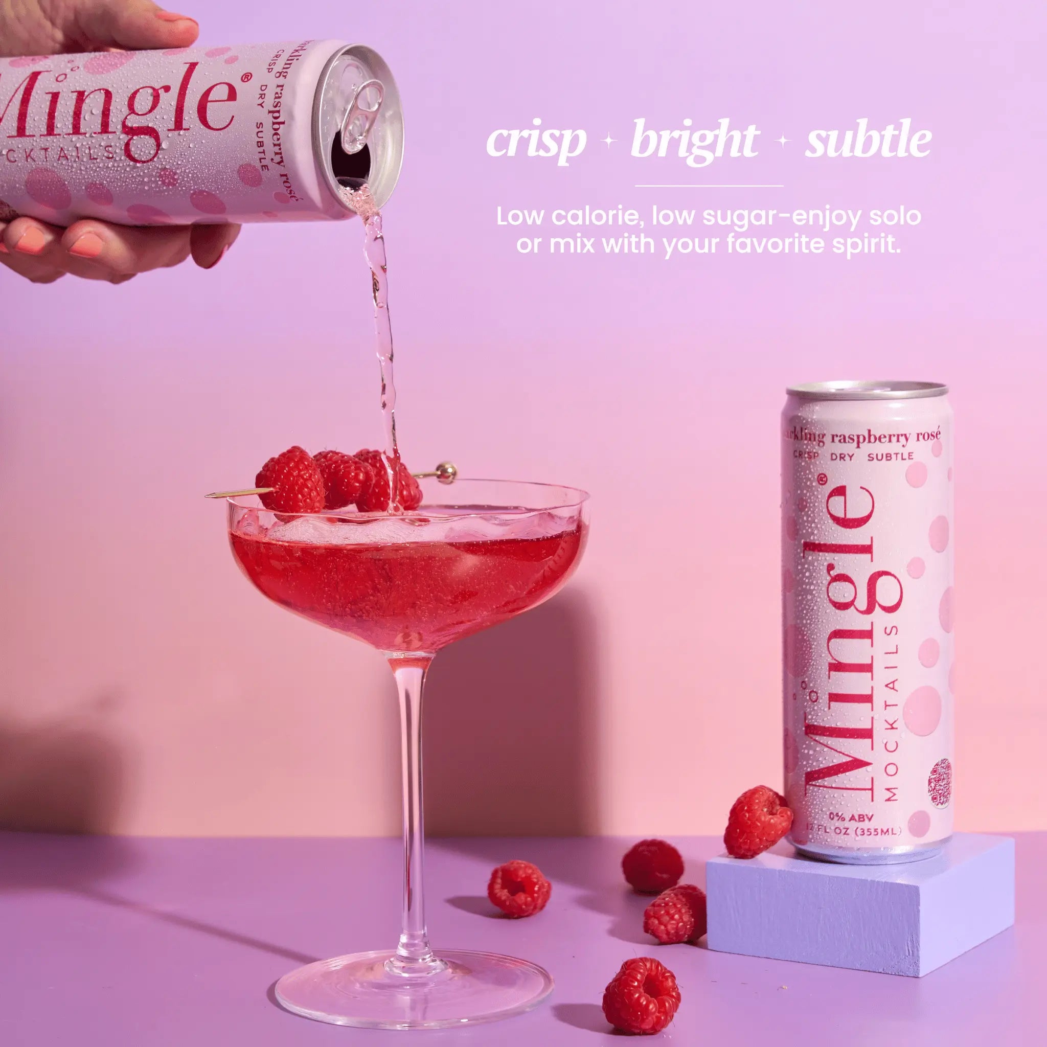 Sparkling Raspberry Rosé Mocktail