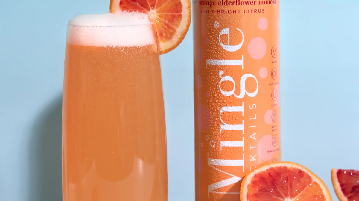 Blood Orange Elderflower Mimosa Bottled Mocktails | Mingle