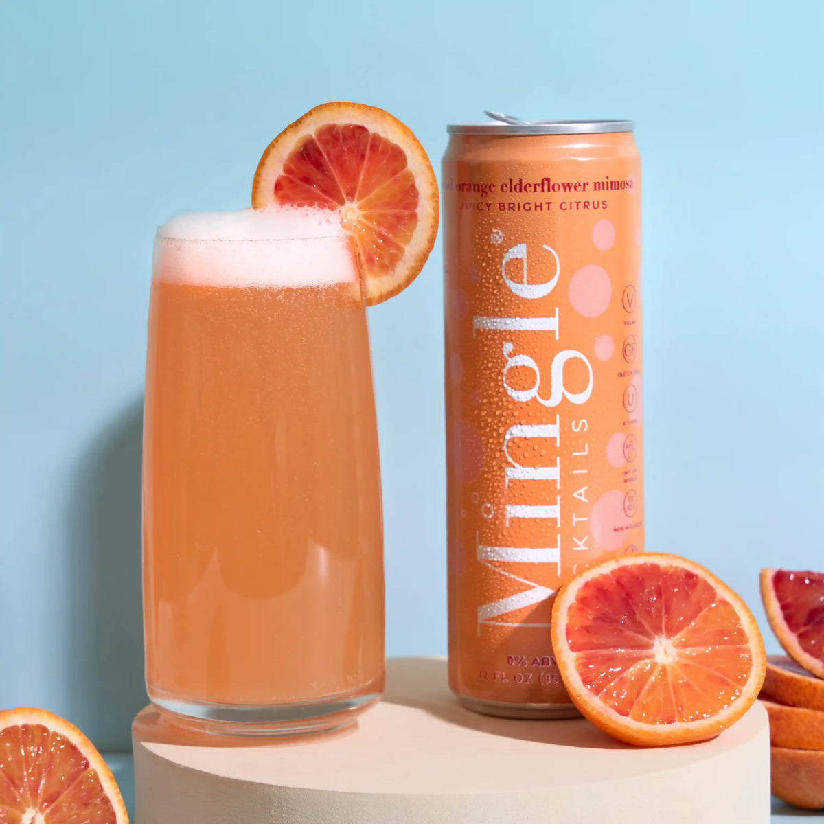 Blood Orange Elderflower Mimosa Mocktail