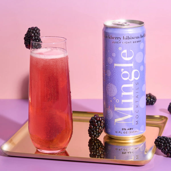 Blackberry Hibiscus Bellini Mocktail